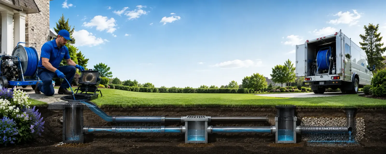 Outdoor drain cleaning information for Round Pond, ME